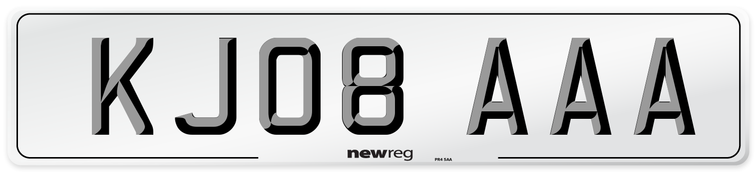 KJ08 AAA Number Plate from New Reg